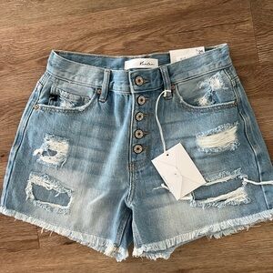 Women’s KanCan size 25 Light Blue Distressed Denim Shorts